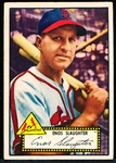 1952 Topps Baseball- #65 Enos Slaughter, Cardinals- Black Back