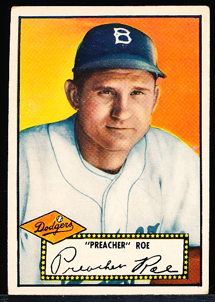 1952 Topps Baseball- #66 Preacher Roe, Dodgers- Black Back