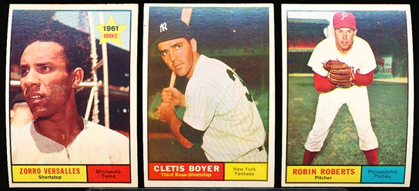 1961 Topps Baseball- 3 Diff