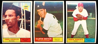 1961 Topps Baseball- 3 Diff