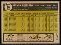 1961 Topps Baseball- #80 Harmon Killebrew, Twins