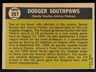 1961 Topps Baseball- #207 Koufax/Podres