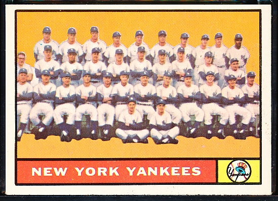 1961 Topps Baseball- #228 Yankees Team