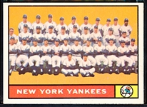 1961 Topps Baseball- #228 Yankees Team