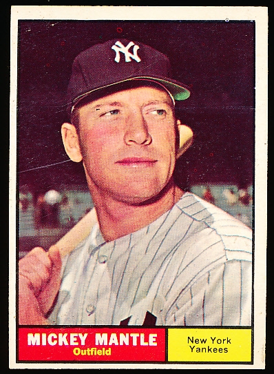 1961 Topps Baseball- #300 Mickey Mantle, Yankees