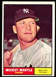 1961 Topps Baseball- #300 Mickey Mantle, Yankees