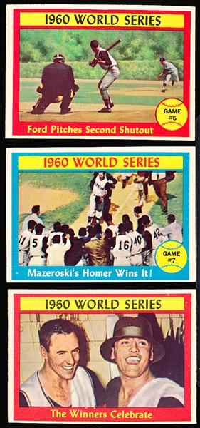 1961 Topps Baseball- 3 Diff WS Cards