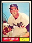 1961 Topps Baseball- #344 Sandy Koufax, Dodgers