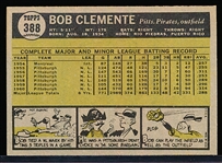 1961 Topps Baseball- #388 Bob Clemente, Pirates