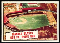 1961 Topps Baseball- #406 Mantle Blasts 565 Ft HR