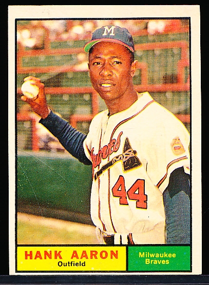 1961 Topps Baseball- #415 Hank Aaron, Braves