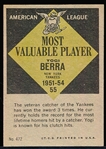 1961 Topps Baseball- #472 Berra MVP