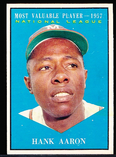1961 Topps Baseball- #484 Hank Aaron MVP
