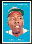 1961 Topps Baseball- #484 Hank Aaron MVP