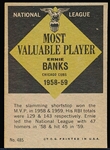 1961 Topps Baseball- #485 Banks MVP