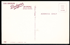1959 Los Angeles Dodgers MLB Color Postcards- Don Drysdale