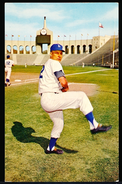 1959 Los Angeles Dodgers MLB Color Postcards- Johnny Podres