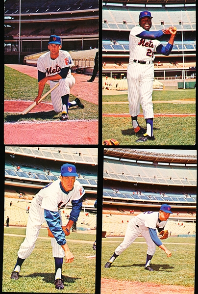 1964 New York Mets MLB Color Team Issue 3-½” x 5-½”- 4 Diff.