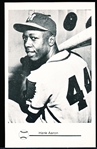 1970’s? Hank Aaron Milwaukee Braves MLB B/W Postcard