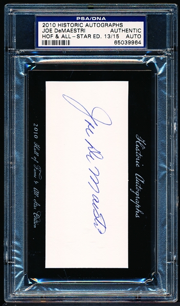 Autographed 2010 Historic Autographs “HOF and All-Star Edition” MLB Cut- Joe DeMaestri- PSA/ DNA Certified/ Slabbed