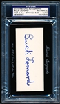 Autographed 2010 Historic Autographs “HOF and All-Star Edition” MLB Cut- Buck Leonard- PSA/ DNA Certified/ Slabbed
