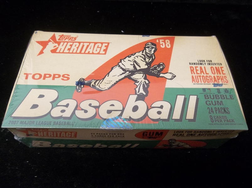 2007 Topps Heritage Baseball- One Unopened Wax Box
