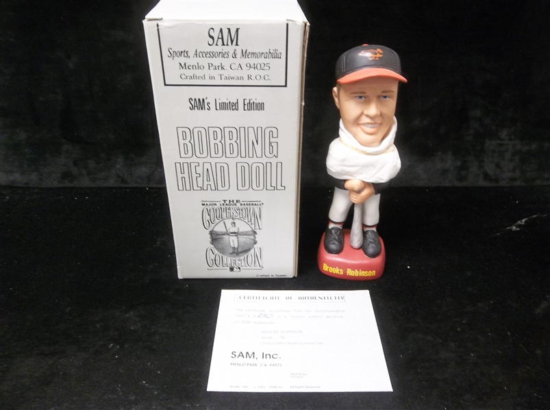 1993 SAM Limited Ed. Brooks Robinson (Orioles) Bobble-Head- 8-1/2” Tall in Original Box- #2965/3,000