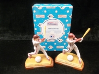 1994 Sports Impressions Hamilton Collection “Legendary Hitters”- Mike Schmidt, Phillies- 2 Figurines! Both In Same Original Box
