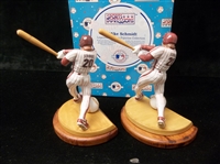 1994 Sports Impressions Hamilton Collection “Legendary Hitters”- Mike Schmidt, Phillies- 2 Figurines! Both In Same Original Box