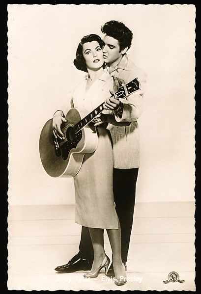 1957? Metro-Goldwyn-Mayer B & W “Judy Tyler-Elvis Presley” Deckle Edged Photo Postcard #215