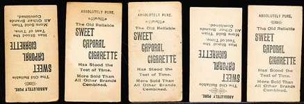 Late 1800’s Kinney Sweet Caporal “Actress” (N245) Vertical Ad Back Cigarette Cards- 5 Diff.