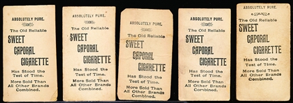 Late 1800’s Kinney Sweet Caporal “Actress” (N245) Vertical Ad Back Cigarette Cards- 5 Diff.