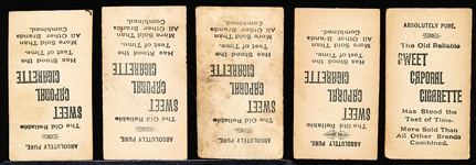Late 1800’s Kinney Sweet Caporal “Actress” (N245) Vertical Ad Back Cigarette Cards- 5 Diff.