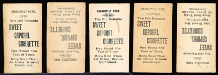 Late 1800’s Kinney Sweet Caporal “Actress” (N245) Vertical Ad Back Cigarette Cards- 5 Diff.