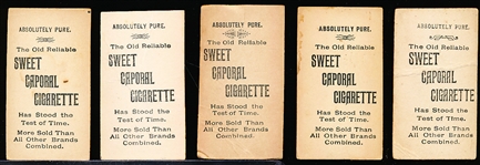 Late 1800’s Kinney Sweet Caporal “Actress” (N245) Vertical Ad Back Cigarette Cards- 5 Diff.
