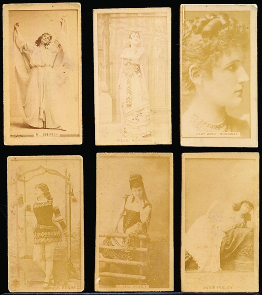 Late 1800’s Kinney Sweet Caporal “Actress” (N245) Vertical Ad Back Cigarette Cards- 6 Diff.