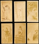 Late 1800’s Kinney Sweet Caporal “Actress” (N245) Vertical Ad Back Cigarette Cards- 6 Diff.