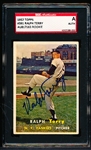 Autographed 1957 Topps Baseball- #391 Ralph Terry, Yankees- SGC Certified & Encapsulated