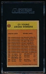 1972 Topps Bb- #623 Cy Young Card- Autographed by Pat Hentgen- SGC Certified and Slabbed