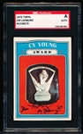 1972 Topps Bb- #623 Cy Young Card- Autographed by Jim Lonborg- SGC Certified & Slabbed