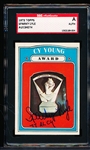 1972 Topps Bb- #623 Cy Young Card- Autographed by Sparky Lyle- SGC Certified & Slabbed