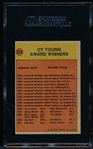 1972 Topps Bb- #623 Cy Young Card- Autographed by Sparky Lyle- SGC Certified & Slabbed