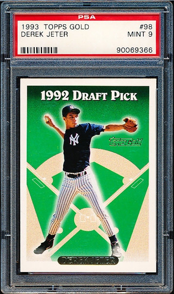 1993 Topps Baseball Gold- #98 Derek Jeter- PSA Mint 9