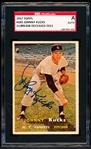 Autographed 1957 Topps Baseball- #185 Johnny Kucks, Yankees - SGC Certified & Encapsulated