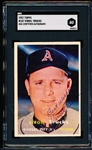 Autographed 1957 Topps Baseball- #187 Virgil Trucks, KC A’s- SGC Certified & Encapsulated