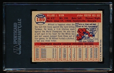 Autographed 1957 Topps Baseball- #189 Willard Nixon, Red Sox- SGC Certified & Encapsulated