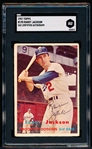 Autographed 1957 Topps Baseball- #190 Randy Jackson, Cubs- SGC Certified & Encapsulated