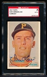 Autographed 1957 Topps Baseball- #199 Vern Law, Pirates- SGC Certified and Encapsulated