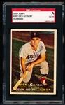 Autographed 1957 Topps Baseball- #202 Dick Gernert, Red Sox- SGC Certified & Encapsulated