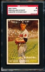 Autographed 1957 Topps Baseball- #206 Willard Schmidt, Cardinals- SGC Certified & Encapsulated